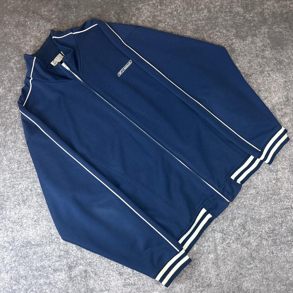 Vintage Reebok Men’s Navy Full-Zip Track Jacket Size 2XL